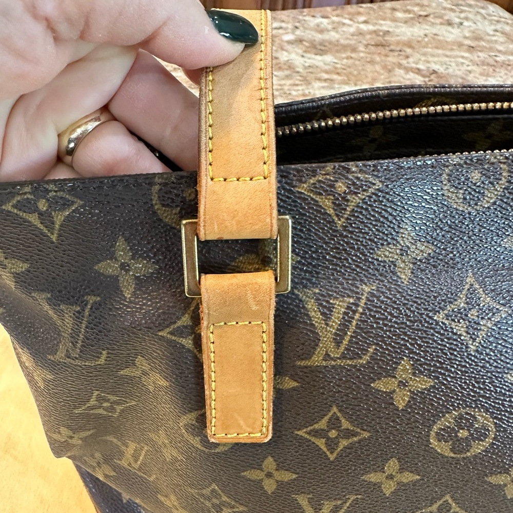 Louis Vuitton Monogram Canvas Tote in Brown and Tan Leather Trim - Picture 8 of 15